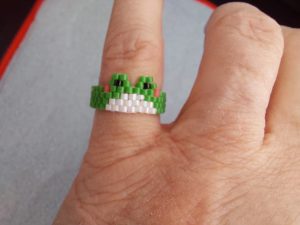 Froschring, für Kinder, aus Glasperlen