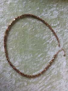 Hämatit Kette, goldfarben mit Waves und Würfeln